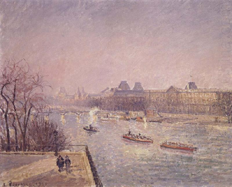 Camille Pissarro Morning,winter sunshine,frost the Pont-Neuf,the Seine,the Louvre oil painting picture